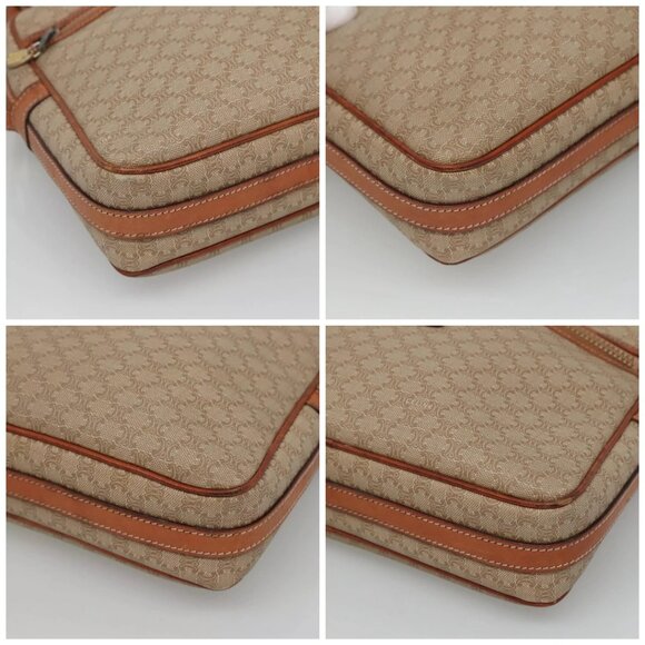 CELINE Macadam Canvas Shoulder Bag PVC Beige Gold Auth - Picture 15 of 16